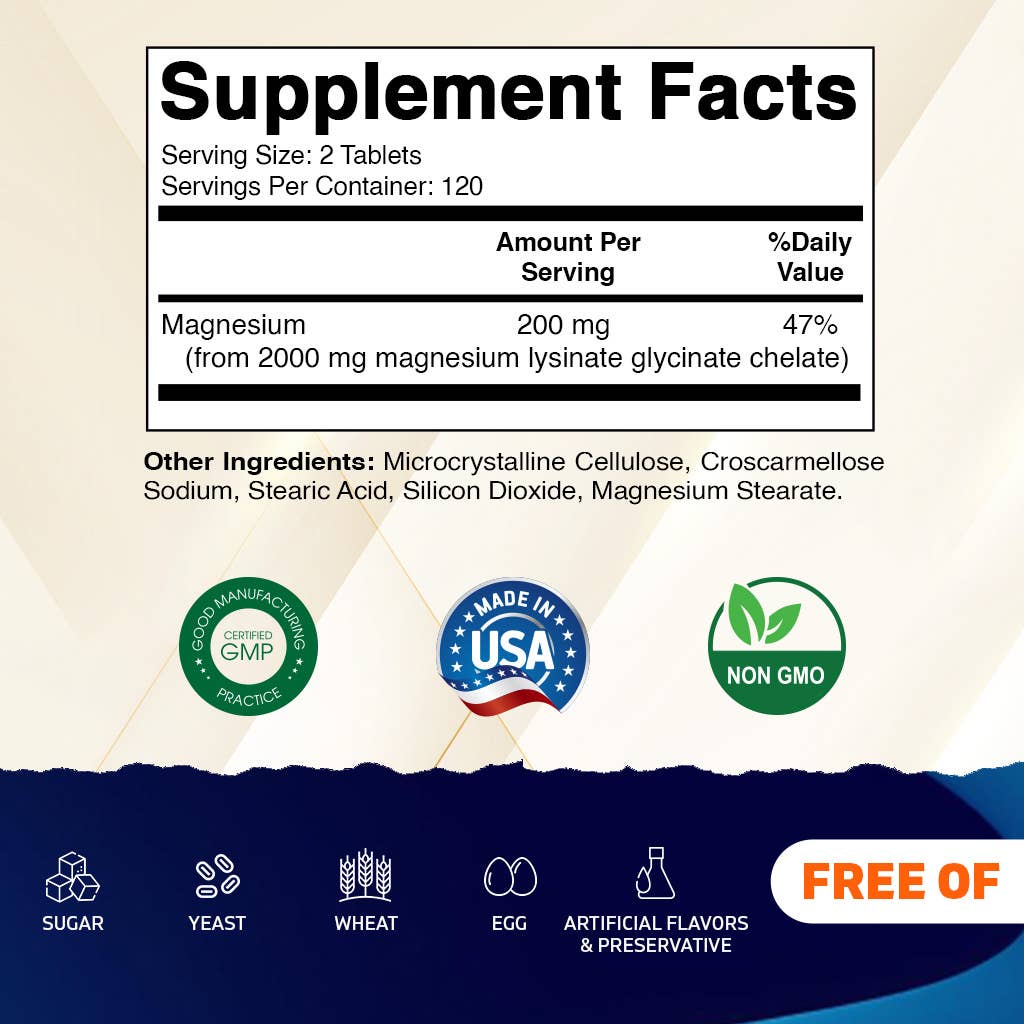 Vitamatic Magnesium Lysinine Glycinate 2000 mg per Serving