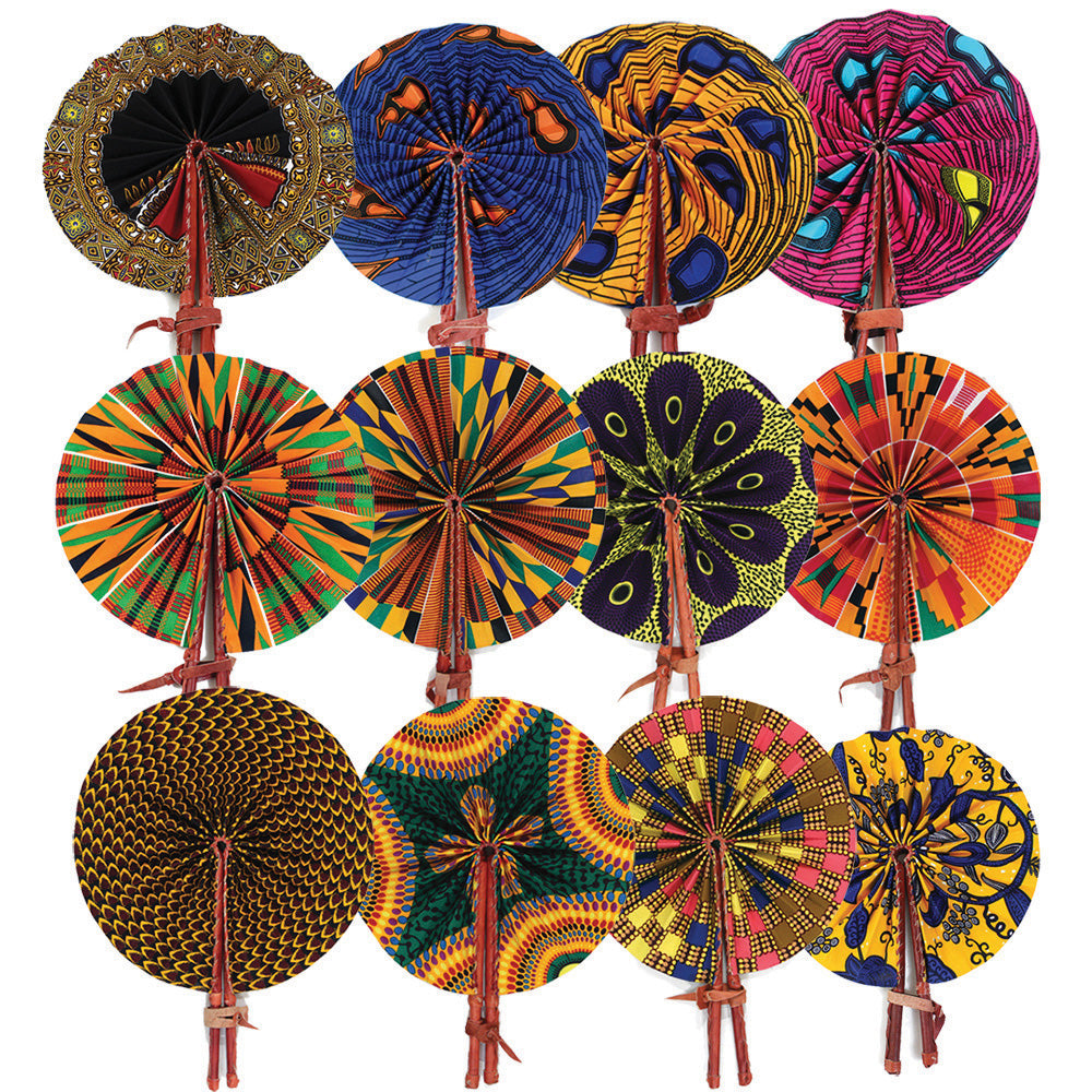 Assorted African Folding Fans