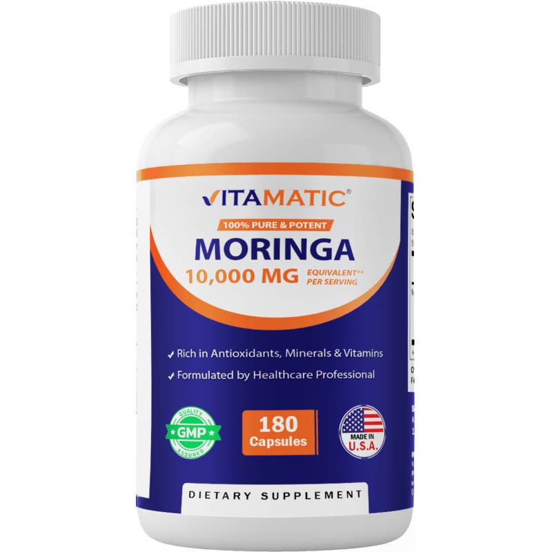 Vitamatic Moringa 50:1 Extract — 180 Capsules | Pure & Potent Dietary Supplement