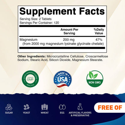 Vitamatic Magnesium Lysinine Glycinate 2000 mg per Serving
