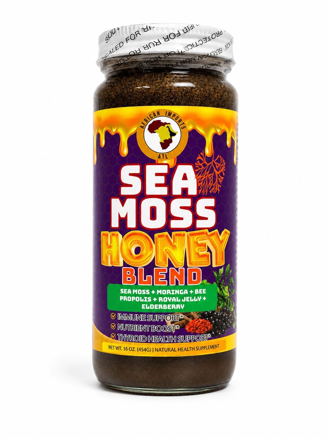 African Imports Sea Moss Honey Blend - 16oz