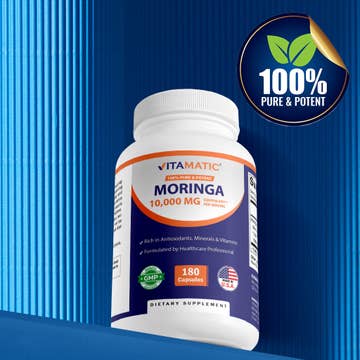 Vitamatic Moringa 50:1 Extract — 180 Capsules | Pure & Potent Dietary Supplement