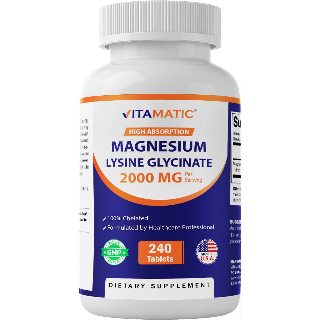 Vitamatic Magnesium Lysinine Glycinate 2000 mg per Serving
