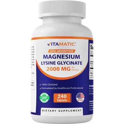 Vitamatic Magnesium Lysinine Glycinate 2000 mg per Serving
