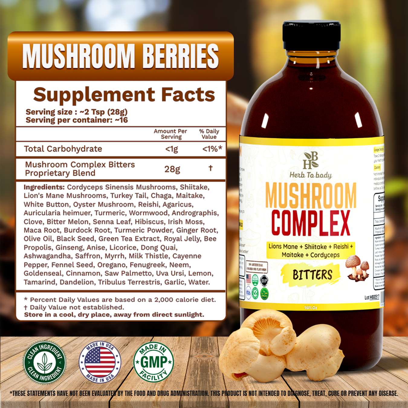Herb to Body - Mushroom Complex - Living Bitter