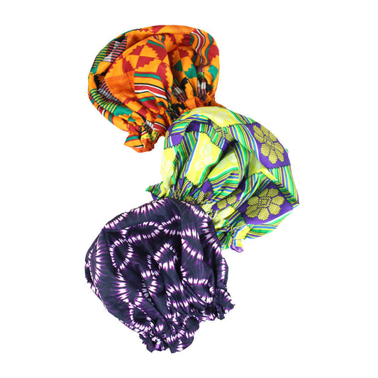 Assorted African Print Bonnets - Large