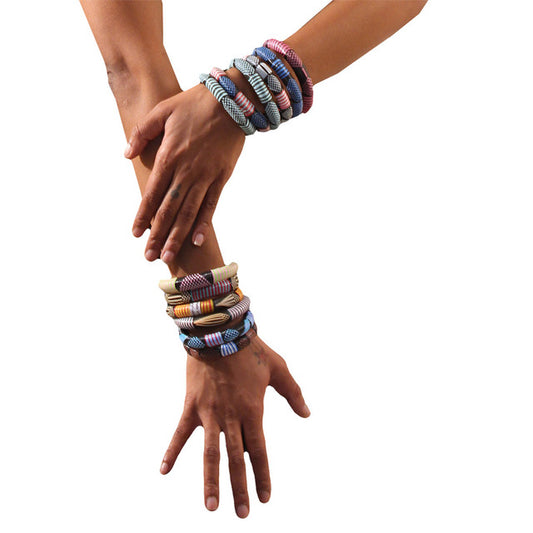 Assorted Embroidered Bracelets - Thick